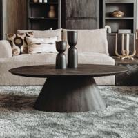 Tower Living Ovale Salontafel 'Premana' Mangohout, 135 x 75cm, kleur Zwart - thumbnail