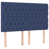 Hoofdbord LED 144x7x118/128 cm stof blauw - thumbnail