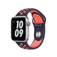 Apple Nike Sport Band Apple Watch 38mm / 40mm / 41mm Blue Black / Bright Mango - thumbnail