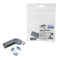 LogiLink USB PORT LOCK, 1 KEY + 4 LOCKS USB-A-poortslot Set van 4 stuks Zilver, Blauw Incl. 1 sleutel - thumbnail