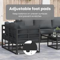 Tuinbankenset met kussen 10 pcs Zwart Aluminium - thumbnail