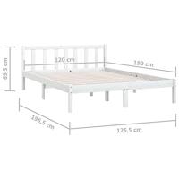 Bedframe massief grenenhout wit 120x190 cm - thumbnail