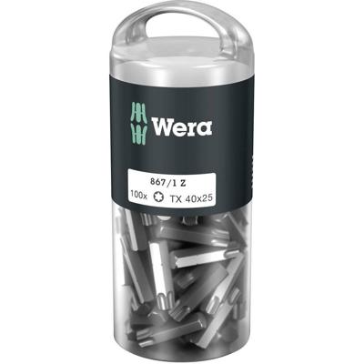 Wera 3566990 867/1 Z TORX® DIY 100 SiS Torx-bit Aandrijving: 1/4 (6,3 mm) Uitvoering: TX TX 40 25 mm