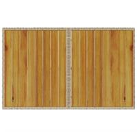 Tuintafel met houten blad 110x68x70 cm poly rattan beige - thumbnail