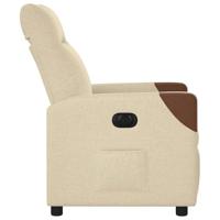 Fauteuil verstelbaar elektrisch stof crèmekleurig - thumbnail
