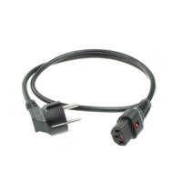 ACT Netsnoer CEE 7/7 male (haaks) - C13 IEC Lock zwart 2 m, EL182S, 5-Pack - thumbnail