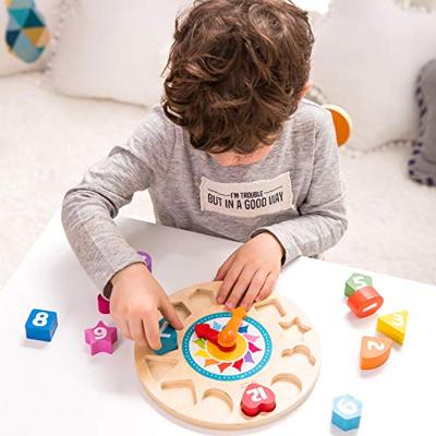 Classic World world houten leerklok met vormen tic-tac, 15dlg.