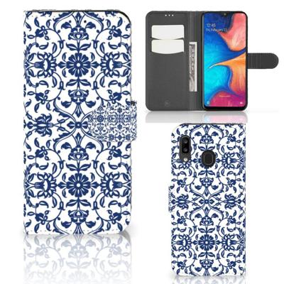 Samsung Galaxy A30 Hoesje Flower Blue