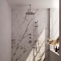 Regendoucheset Inbouw Brauer Chrome Edition Thermostatisch 20 cm met Gebogen Wandarm, Glijstang en Handdouche 3-Standen Losse Stopkranen Chroom Brauer - thumbnail