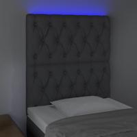 Hoofdbord LED 160x7x78/88 cm stof donkergrijs - thumbnail