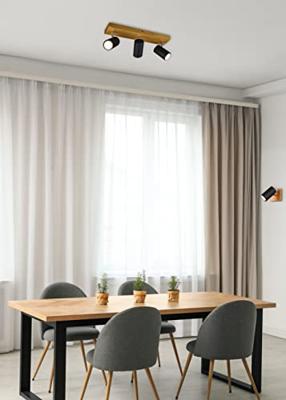 Trio 3-lichts opbouwspotMarley zwart op hout - 812400332