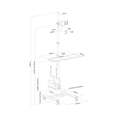Neomounts FPMA-MOBILE1700 PC/monitor-trolley 1 stuks 25,4 cm (10) - 81,3 cm (32) Zwart Zwenkbaar, Roteerbaar, Kantelbaar Neomounts FPMA-MOBILE1700 PC/monitor-trolley 1 stuks 25,4 cm (10) - 81,3 cm (32) Zwart Zwenkbaar, Roteerbaar, Kantelbaar