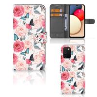 Samsung Galaxy A03s Hoesje Butterfly Roses | Portemonnee hoesje - thumbnail