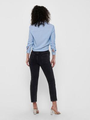 Only Onllecey Ls Knot Shirt Noos Wvn 15195910 Blouse Cloud Dancer Medium Blue
