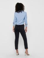Only Onllecey Ls Knot Shirt Noos Wvn 15195910 Blouse Cloud Dancer Medium Blue - thumbnail