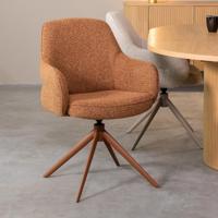 LABEL51 Draaibare Eetkamerstoel 'Bern' Bouclé, kleur Coral - thumbnail