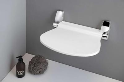 Opklapbare Douchezitting Sapho Sound 38x35.5 cm Wit / Chroom Sapho