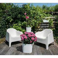 Vaso con riserva d'acqua - GARDEN ID Respect - Bianco 25 x 25 cm - 100% rifiuti domestici - 100% riciclabile - Superficie strutturata - thumbnail