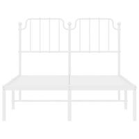 Bedframe met hoofdbord metaal wit 120x200 cm - thumbnail