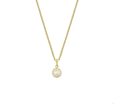 TFT Collier Geelgoud Parel En Zirkonia 1,0 mm x 41+4 cm