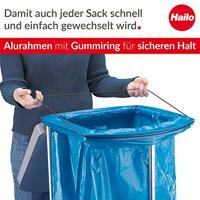 Hailo 0912-210 Recyclingzakhouder 120 l Aluminium (b x h x d) 43 x 97 x 450 cm Grijs Verrijdbaar 1 stuk(s) - thumbnail