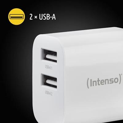 Intenso W24AA USB-oplader 24 W 2x USB-A Wit Binnen