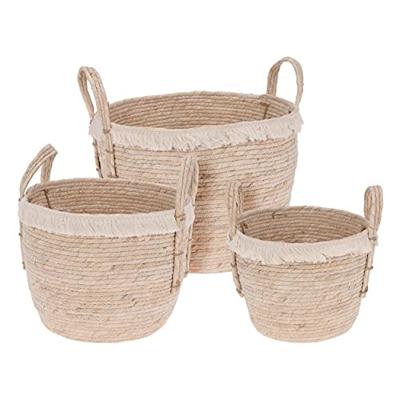 Mand Pablo L - naturel - stro - 32xØ33,5 cm - Leen Bakker