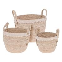 Mand Pablo L - naturel - stro - 32xØ33,5 cm - Leen Bakker - thumbnail