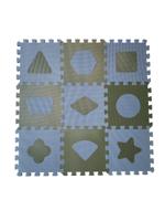 BabyDan speelmat Geo junior 90 cm foam blauw/grijs 18 delig - thumbnail