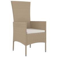 Tuinstoelen 2 st met kussens poly rattan beige - thumbnail
