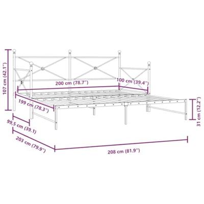 Slaapbank onderschuifbed zonder matras 100x200 cm staal zwart Slaapbank onderschuifbed zonder matras 100x200 cm staal zwart