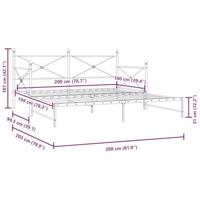 Slaapbank onderschuifbed zonder matras 100x200 cm staal zwart - thumbnail