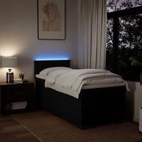 Boxspring met matras stof zwart 90x190 cm - thumbnail