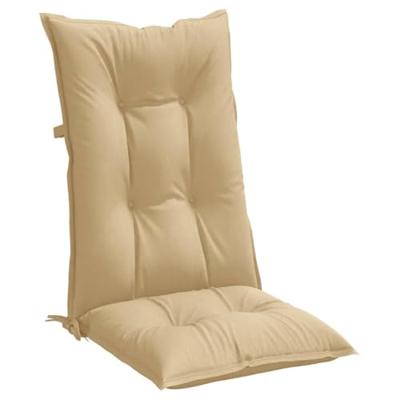 VidaXL Stoelkussens 2 st hoge rug 120x50x7 cm stof gemêleerd beige VidaXL Stoelkussens 2 st hoge rug 120x50x7 cm stof gemêleerd beige