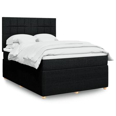 Boxspring met matras stof zwart 140x190 cm