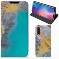 Xiaomi Mi 9 | Standcase | Marble Blue Gold - thumbnail