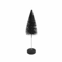 Countryfield kerstboom op voet glitter zwart 20 cm | 12 stuks - thumbnail
