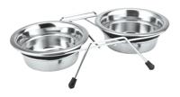 Nobby Dubbele bak roestvrij staal SILENT DINER, incl. 2 kommen 2 x Ø 24,0 cm 2,50 ltr., 1 stuk - thumbnail