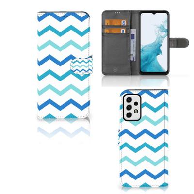 Samsung Galaxy A23 | Telefoon Hoesje | Zigzag Blauw Samsung Galaxy A23 | Telefoon Hoesje | Zigzag Blauw