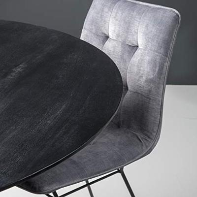 Ronde Eettafel 'Oslo' Black, Mangohout en staal, 120cm