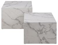 Bendt Salontafel 'Flavian' Set van 2 stuks, Marmerlook, kleur Wit - thumbnail