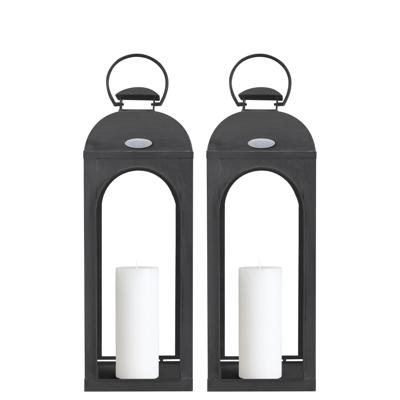 Set van 2 Capri Windlicht Antraciet Medium