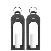 Set van 2 Capri Windlicht Antraciet Medium - thumbnail