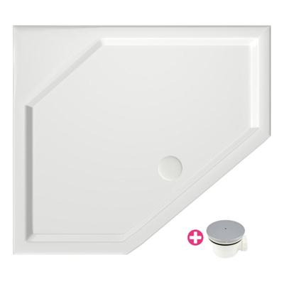 Douchebak Xenz Marshall | 90x90x4 cm | Incl.Afvoersifon-Chroom | Acryl | Vijfhoek | Wit glans Douchebak Xenz Marshall | 90x90x4 cm | Incl.Afvoersifon-Chroom | Acryl | Vijfhoek | Wit glans