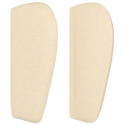 Hoofdbord met randen 203x23x78/88 cm stof crèmekleurig