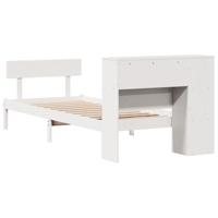 Bed met boekenkast zonder matras grenenhout wit 90x190 cm - thumbnail
