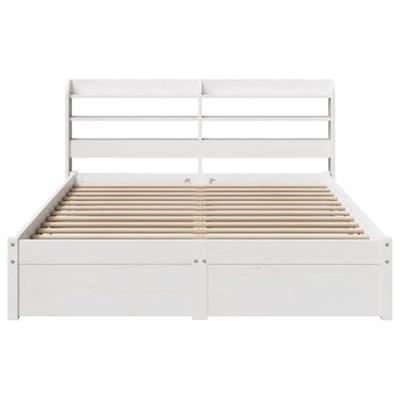 Bedframe met hoofdeinde zonder matras 140x190 cm wit
