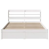 Bedframe met hoofdeinde zonder matras 140x190 cm wit - thumbnail