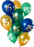 Folat Ballonnen golden emerald cijfer 25 jaar 30 cm set van 12 | 24 stuks - thumbnail