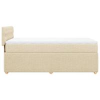Boxspring met matras stof crèmekleurig 90x200 cm - thumbnail